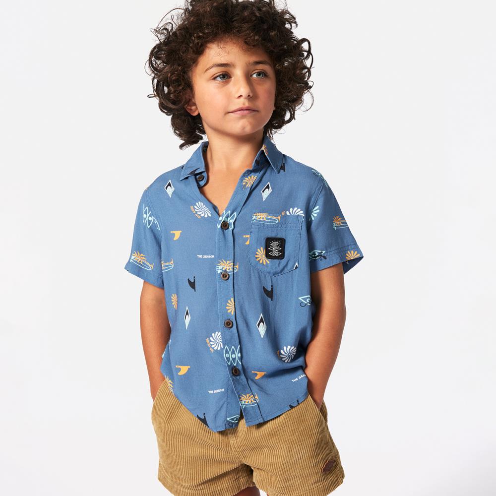 RIP CURL CAMISA JR 00LTSH-9435 GROM ENERGY BLU