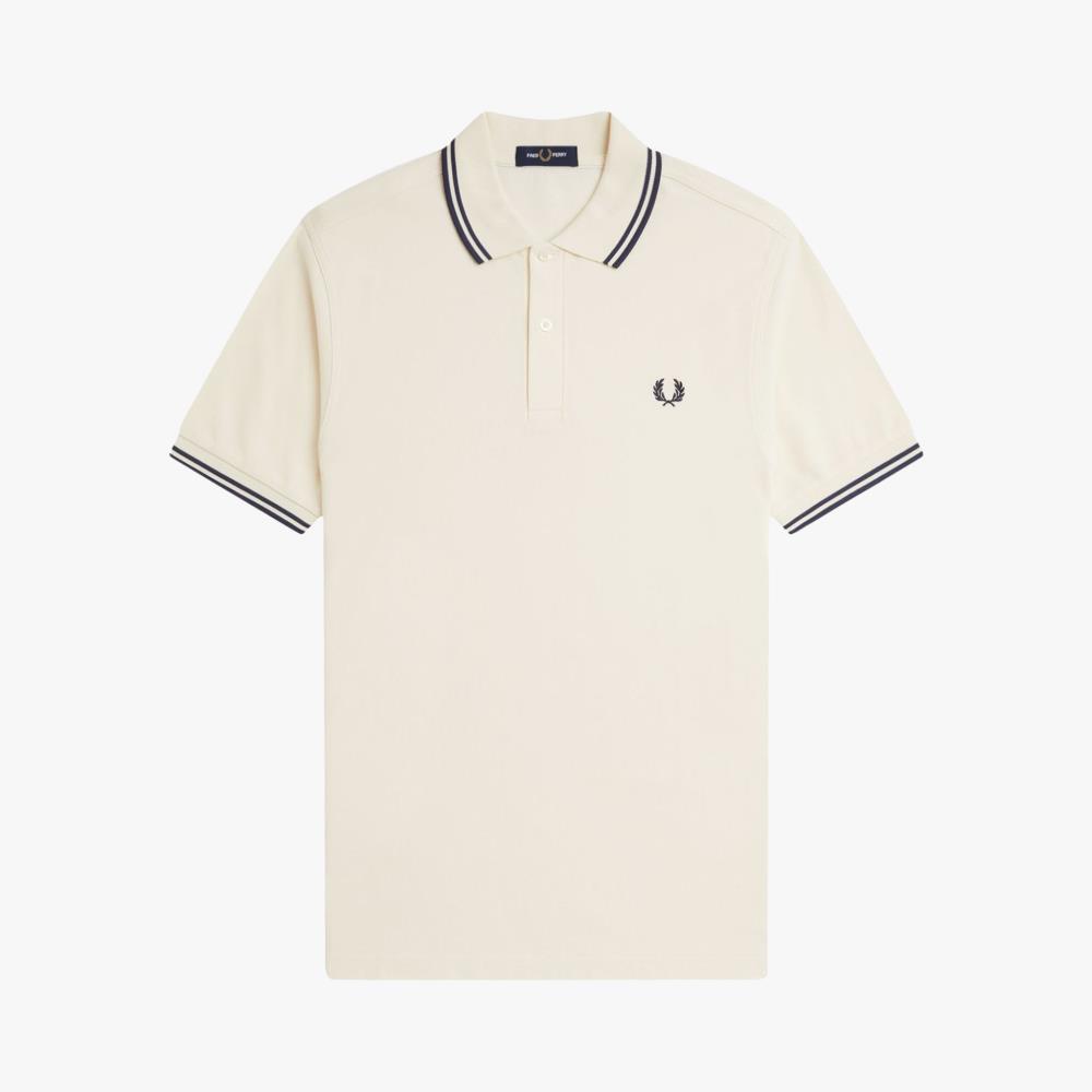 FRED PERRY POLO MN M3600-Y24 ECRU TENIS BLUE