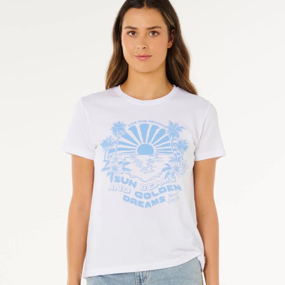 RIP CURL T-SH WM 0M2WTE-3262 SUN BEAM WHT