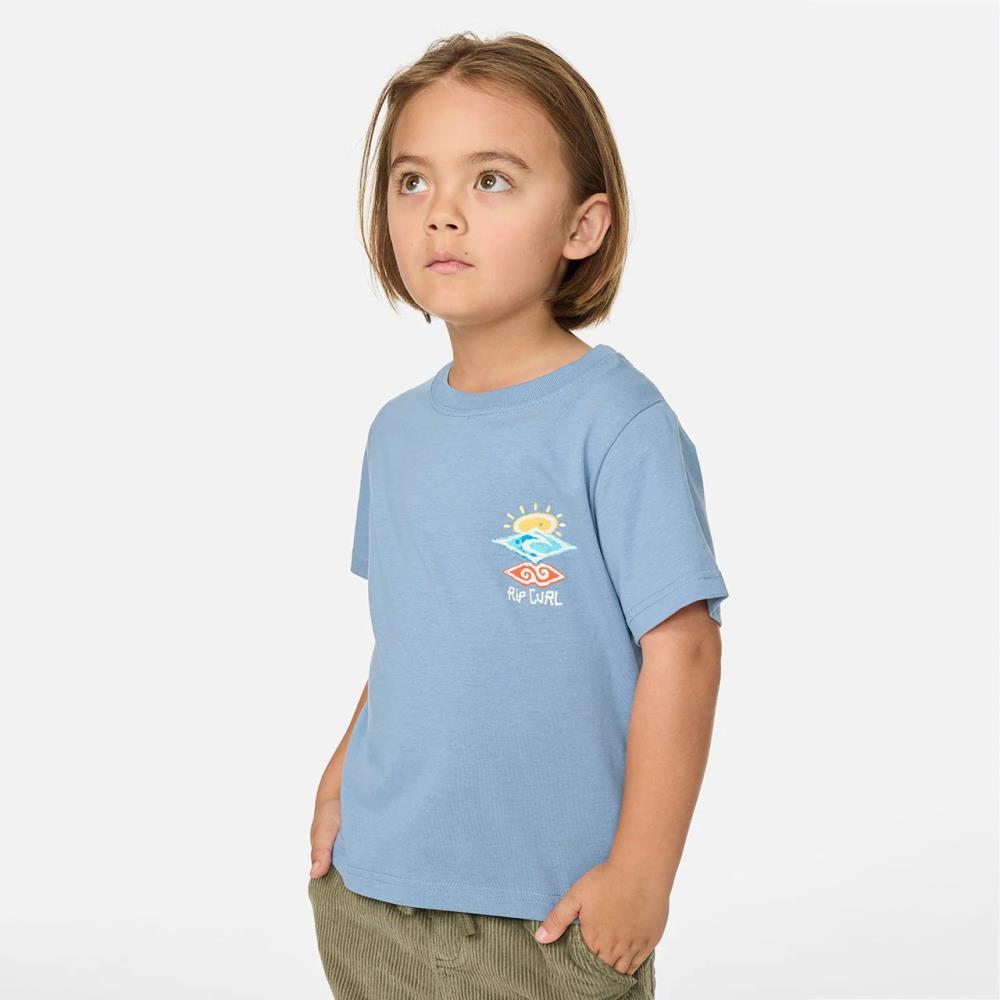 RIP CURL T-SH JR 016TTE-4737 ICONS DENIM