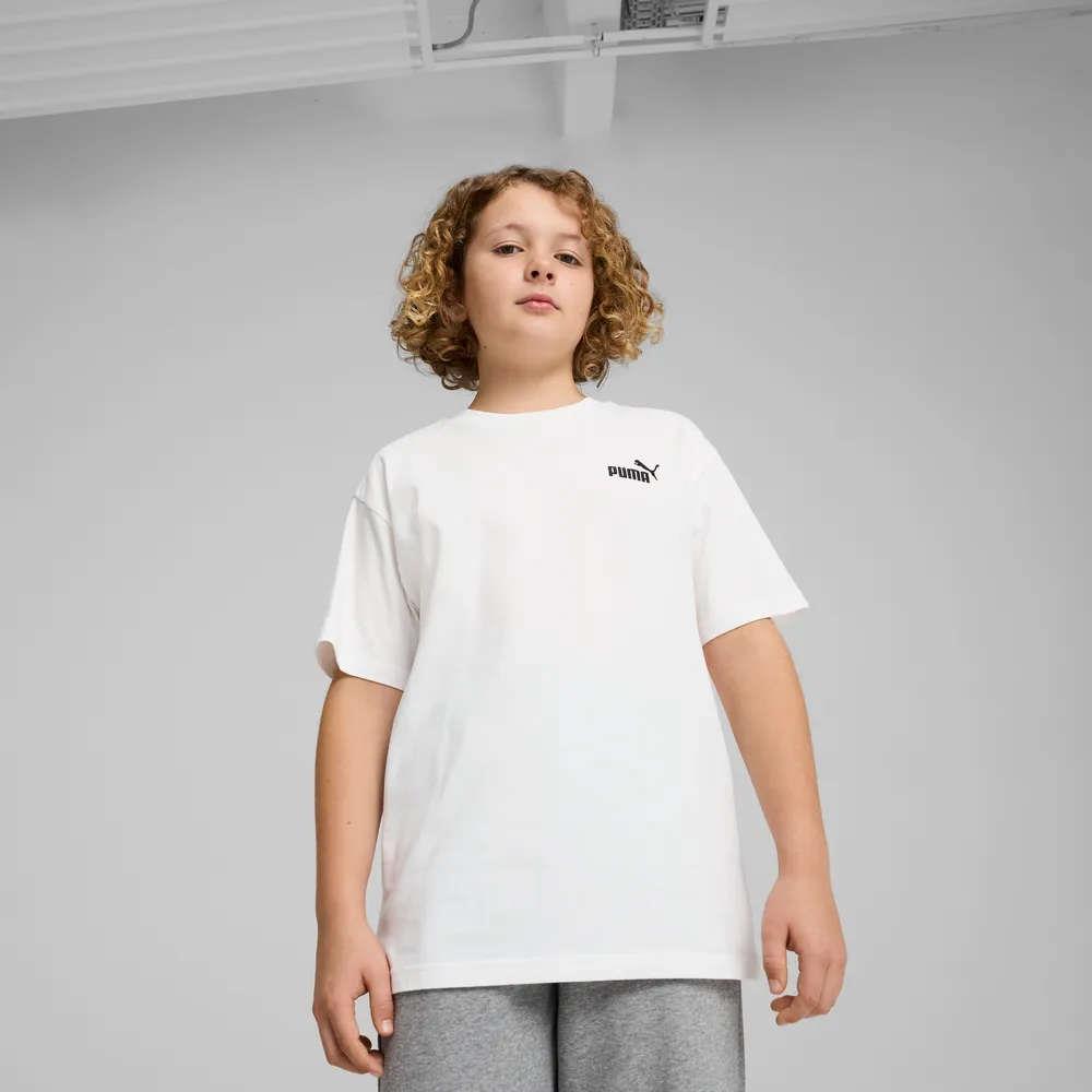 PUMA T-SH JR 684920-02 SMALL LOGO WHT