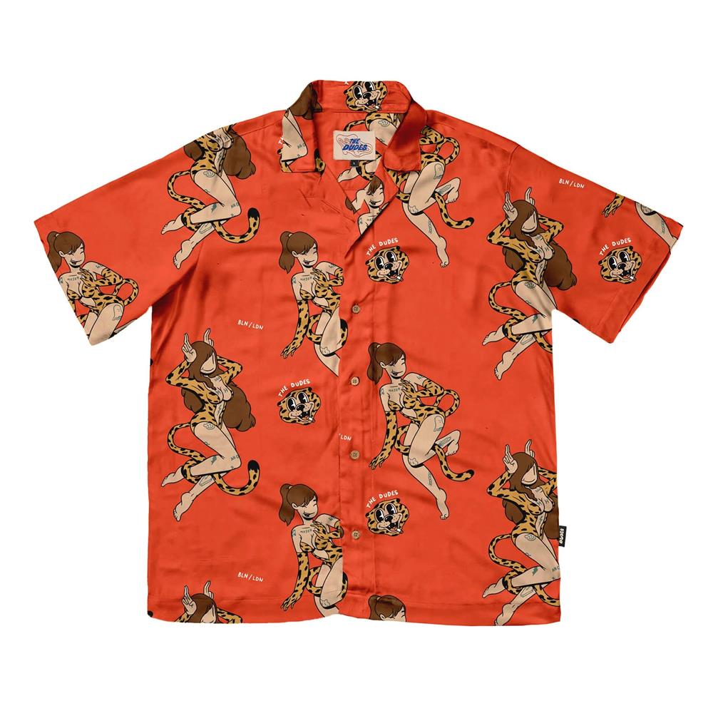 THE DUDES CAMISA 10086962 MEOW RED HAWAIIN